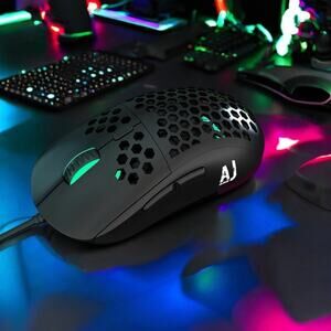 FIRSTBLOOD ONLY GAME. AJ380 69g Lightweight Gaming Mouse with Honeycomb Shell...